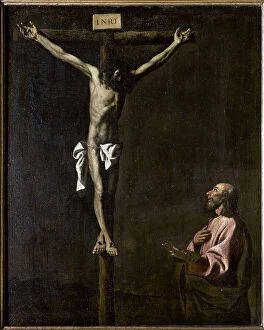 Crucifixion Collection: Saint Luke Painting the Crucifixion, by Zurbaran
