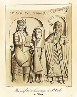 Horace De Viel Castel Prints: Saint Odile, Adalrich, Duke of Alsace, and Bishop Leodegar