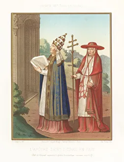 15th Century Prints: Saint Peter in the costume of a 15th century pope