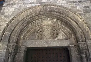Huesca Prints: Saint Peters Cathedral. South porch. Jaca. Aragon. Spain