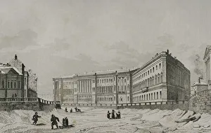 Czarist Prints: Saint Petersburg - General Staff Building, Moyka River Canal