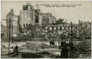 Quentin Gallery: Saint Quentin, France - Cathedral after bombing, WW1