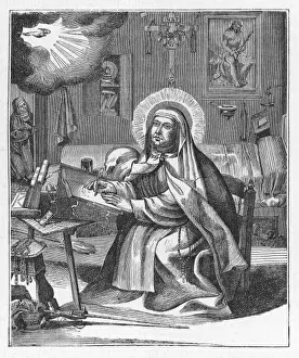 Avila Prints: Saint Teresa Writing