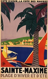 Graphic Collection: Sainte Maxime French travel poster
