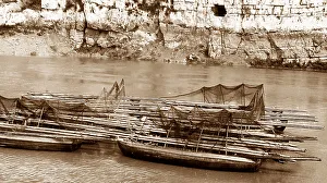 Chepstow Prints: Salmon Fishing boats, Chepstow