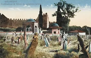 Grave Stones Prints: Salonica, Fortifications at the Turkish cemetery