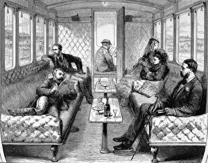 Surroundings Prints: Saloon carriage of the London, Brighton and South Coast rai