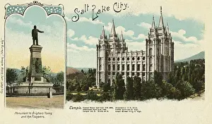 Mormon Prints: Salt Lake City - Brigham Young Monument and Temple