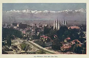 Tabernacle Prints: Salt Lake City, Utah, USA - Birdseye View