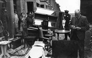 Aftermath Collection: Salvage operation in Victoria Park Road, East London, WW2