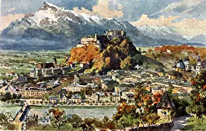 Salzburg, Austria, with Unterberg Alp in the distance