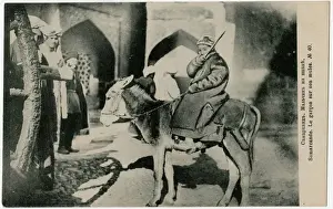 Mule Prints: Samarkand, Uzbekistan - A young boy riding his mule