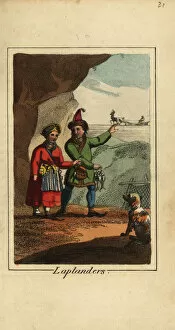 Smokes Collection: Sami people, Laplanders, man and woman of Lapland, 1818