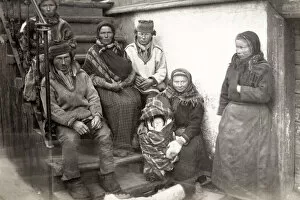 Images Dated 8th February 2021: Sami people Lappland, Lapland, family group