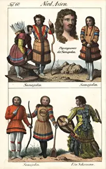 Bows Prints: Samoyedic people of Siberia and shaman with drum