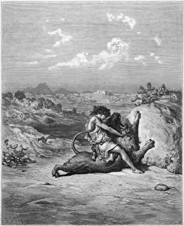 Fights Prints: Samson Fights the Lion