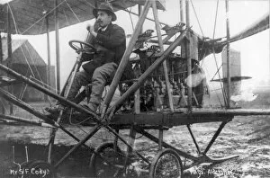 Samuel Franklin Cody in his Circuit of Britain biplane