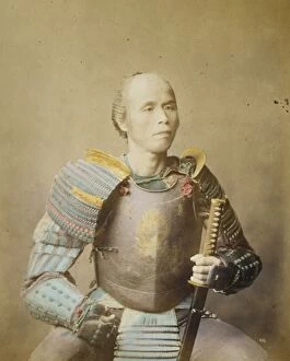 Facing Collection: Samurai warrior, half-length studio portrait, facing front