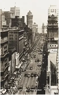 Lanes Prints: San Francisco - Market Street - overhead street view
