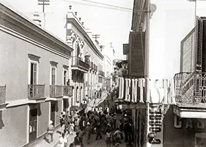 Puerto Prints: San Justo St San Juan, Puerto Rico, circa 1900