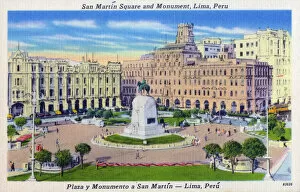Images Dated 8th September 2020: San Martin Square and Monument, Lima, Peru