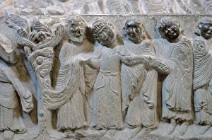 Courtiers Gallery: Sancho III of Castile (1134-1158) and his courtiers. Relief