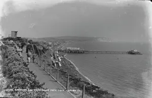 Sunbathers Prints: Sandown Bay from Cliff Path