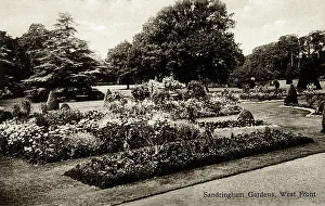 Sandringham Prints: Sandringham Gardens, West Front, Norfolk
