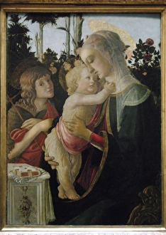 Sandro Botticelli (1445-1510). Madonna and Child with St. Jo Sandro Botticelli (1445-1510). Madonna and Child with St. Jo