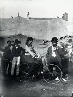 Haverfordwest Collection: Sangers Circus cyclist, Haverfordwest, South Wales