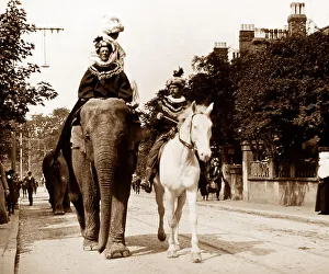 Sangers Prints: Sanger's Circus parade / procession, early 1900s