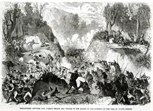 Flanked Prints: Sanish Troops attacking San Domingo Soldiers