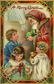 Santa bringing presents