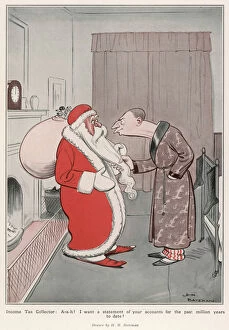 Festive Gallery: Santa caught by the tax inspector by H.M. Bateman