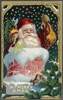 Christmas Gallery: Santa down Chimney 1905