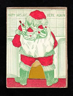 Santa Claus on a cheeky Christmas card