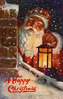 Santa Claus on the chimney