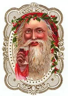 Santa Claus on a Christmas card