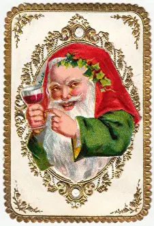 Santa Claus on a Christmas card