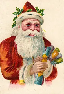 Santa Claus on a Christmas card