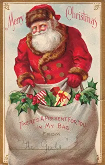 Santa Claus on a Christmas card