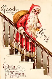 Santa Claus on a Christmas card