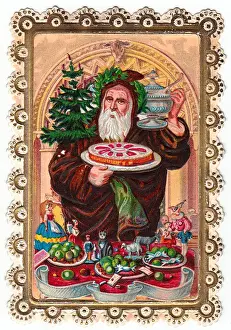 Santa Claus on a Christmas card