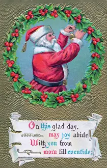 Santa Claus on a Christmas postcard
