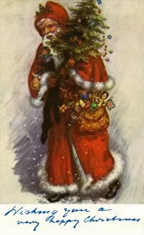Images Dated 20th July 2011: Santa Claus with tree and presents