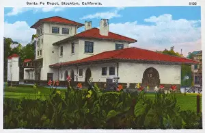 Joaquin Prints: Santa Fe Railroad Depot, Stockton, California, USA