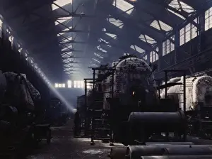 Topeka Prints: Santa Fe RR locomotive shops, Topeka, Kansas