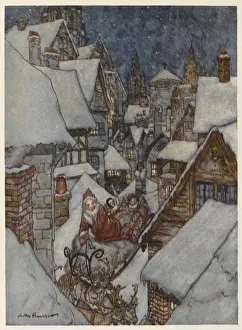 Vixen Prints: Santa & Sleigh / Rooftops