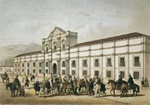 Litography Collection: Santiago de Chile (1854). Casa de la Moneda and