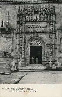 Images Dated 17th October 2019: Santiago de Compostela, Spain - Entrance of Royal Hospital